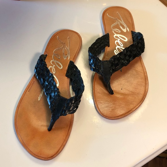 Rebels Keira Black Leather Flip Flops-Pre❤️’d - Picture 6 of 6